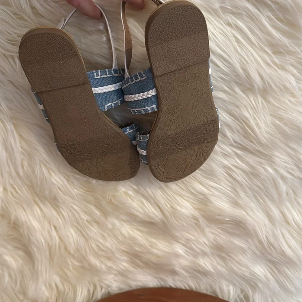 DV by Dolce Vita Clovar Denim Braided Sandals Girls Size 2 NWT